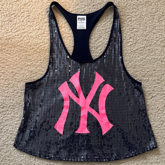 NY Yankees Sequin Tank Top - Picture 1 of 3